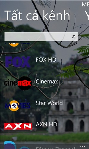 Tải phần mềm xem tivi - vnTV cho Windows Phone + Hình 4