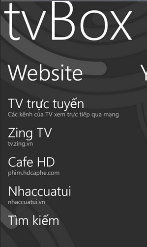 Tải tv Box - Phần mềm xem tivi free cho Windows Phone + Hình 3