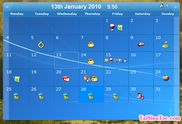 Tải phần mềm xem lịch DesktopCalendar cho máy tính Windows + Hình 2